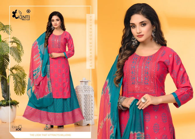 Kinti Radhika Vol 4 Rayon Readymade Suits Catalog
